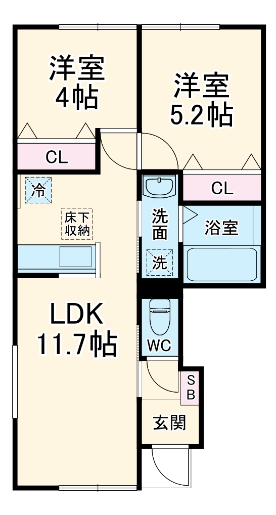 リーブルファイン草加瀬崎Ⅱの間取り