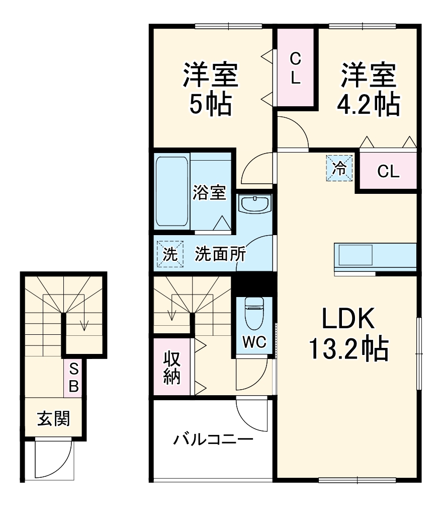リーブルファイン草加瀬崎Ⅱの間取り