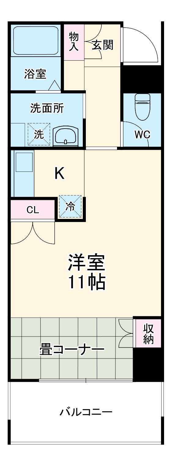 千代田の完工年月(2000年3月)築の賃貸マンションの間取り