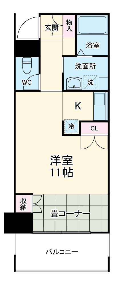 千代田の完工年月(2000年3月)築の賃貸マンションの間取り