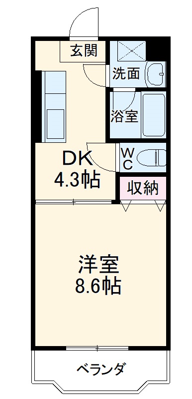 曽屋の完工年月(2002年4月)築の賃貸マンションの間取り