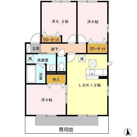 リビングタウン桃の里Eの間取り