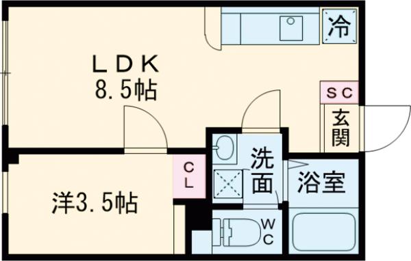 TASUKI RICHESSE SENKAWAの間取り