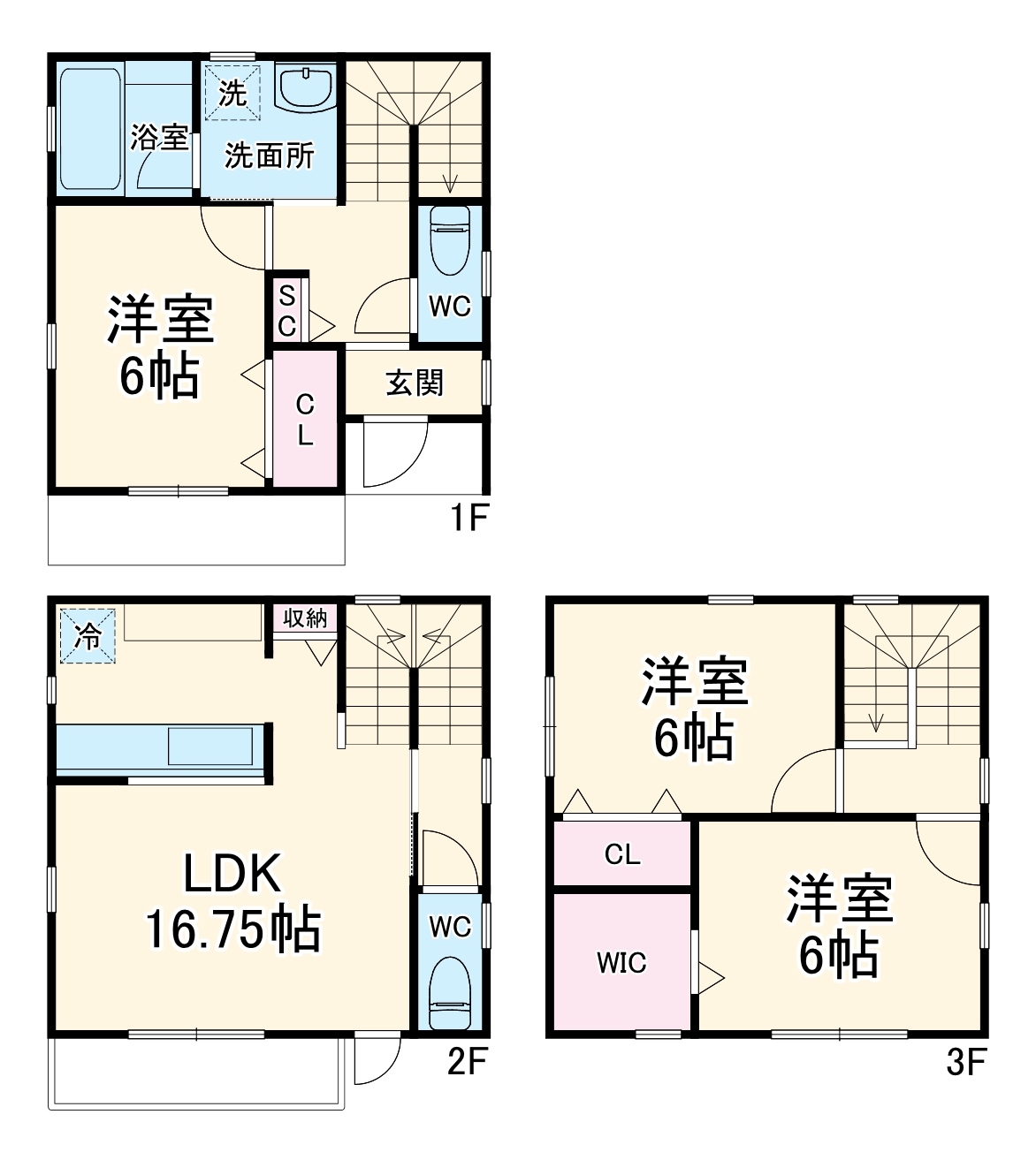 川越市石原町2丁目B号棟戸建の間取り