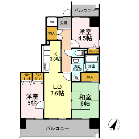 アーバンドエル原の間取り
