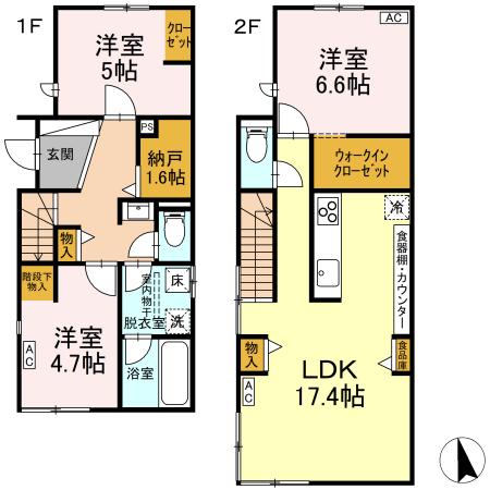 曳馬6丁目貸家の間取り