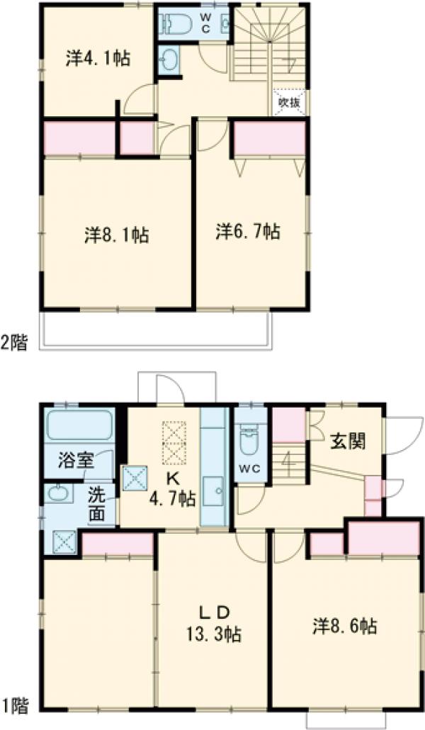 千歳台1丁目戸建ての間取り