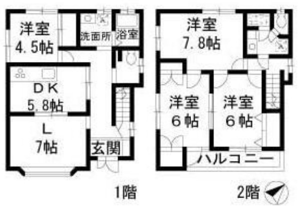 幡ヶ谷戸建の間取り