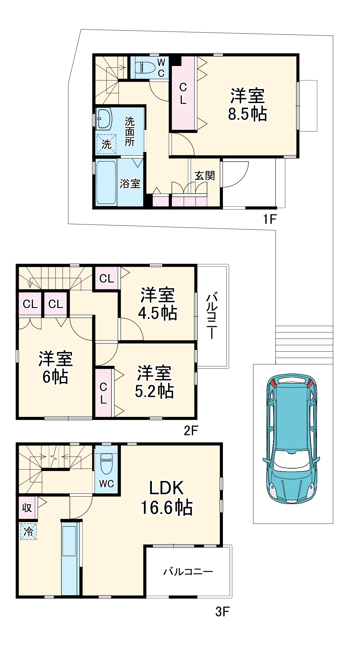 川崎市宮前区菅生2丁目B棟戸建の間取り