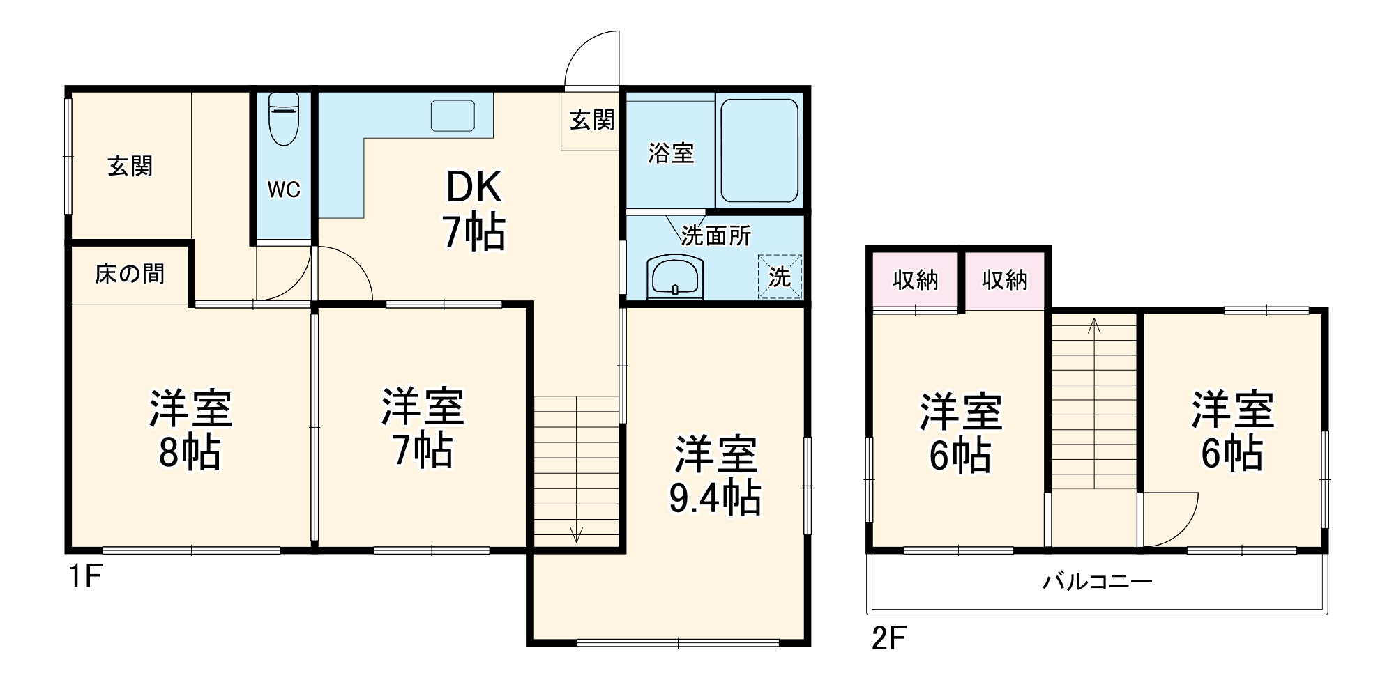 雄踏宇布見戸建ての間取り