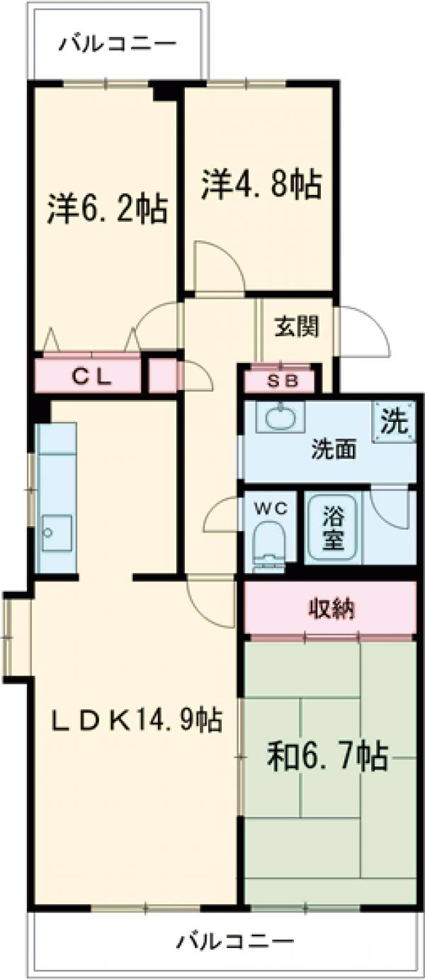竜ヶ崎ハイツBの間取り
