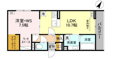 (仮称)D-ROOM大房PJ C棟の間取り
