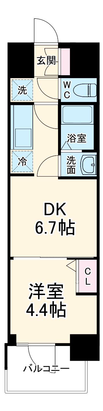 プレサンスOSAKA東成中本ハーヴィルの間取り