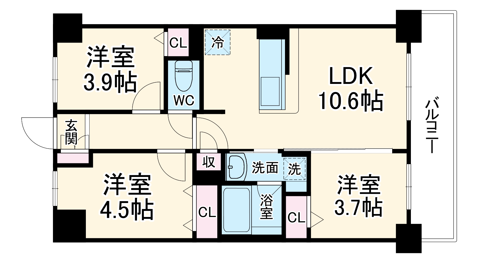 ドゥーエ武蔵中原の間取り