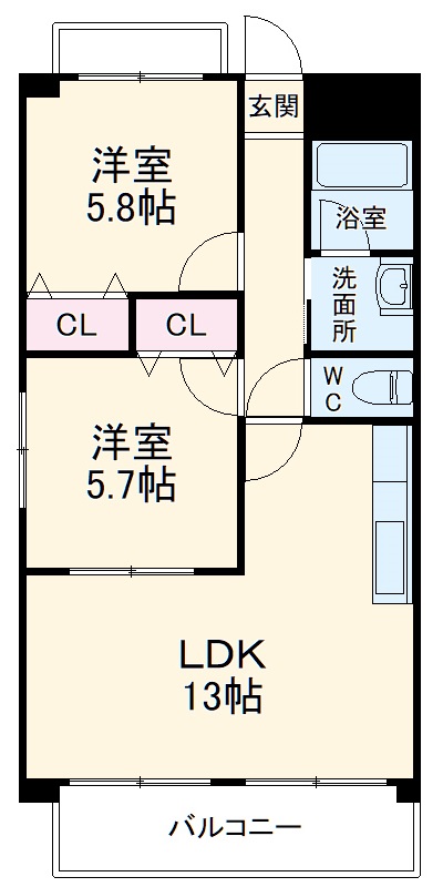 レージュ竹の山の間取り