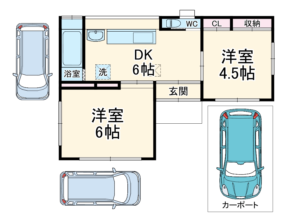 鴻巣市上谷貸家の間取り
