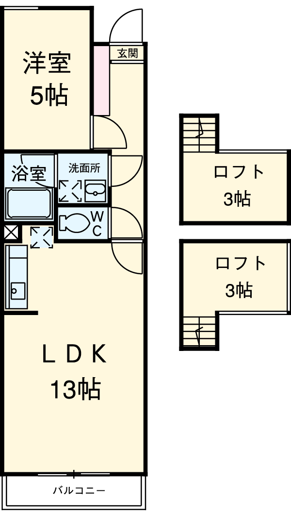 原町の完工年月(2003年7月)築の賃貸アパートの間取り