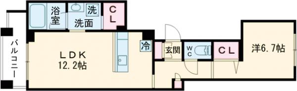 石原の完工年月(2026年11月)築の賃貸マンションの間取り