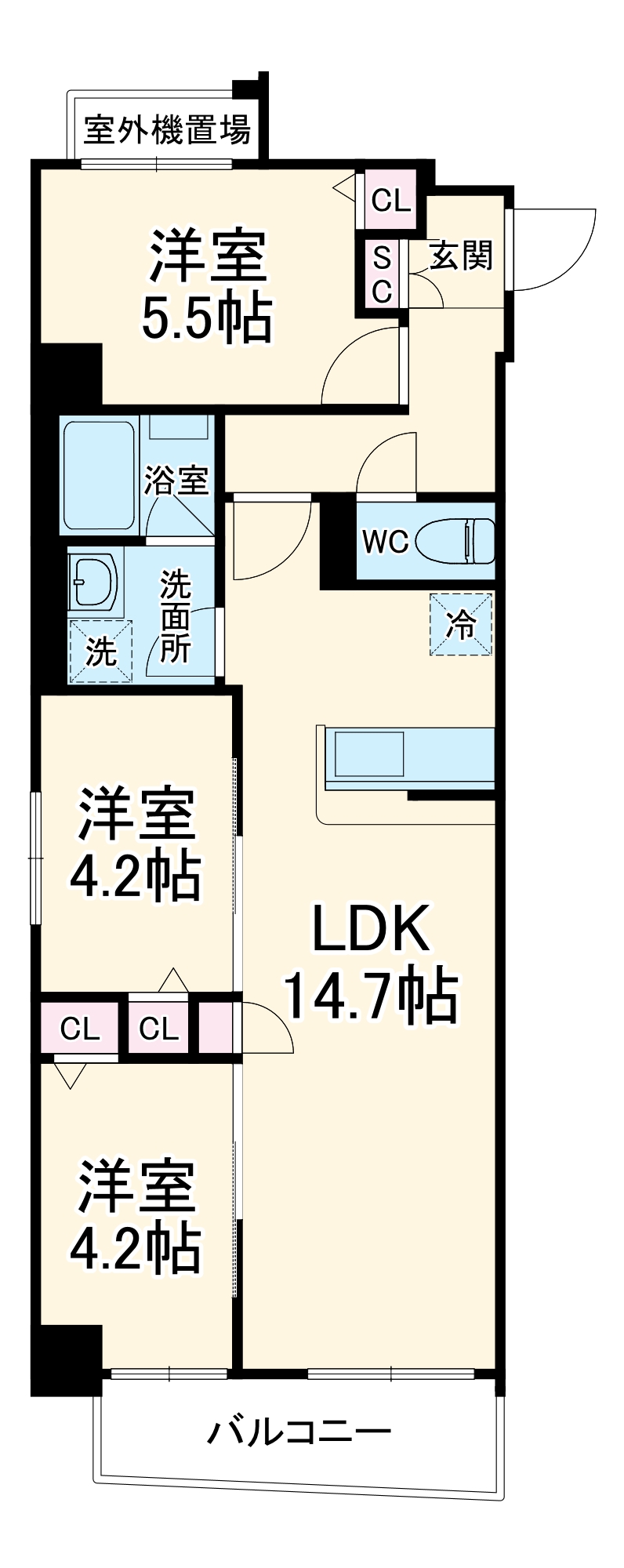 ドゥーエ武蔵中原の間取り