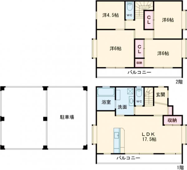 小島貸家の間取り