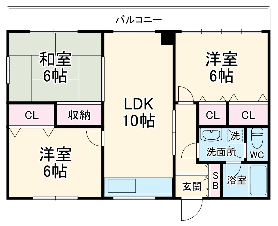 戸塚町の完工年月(1988年11月)築の賃貸マンションの間取り