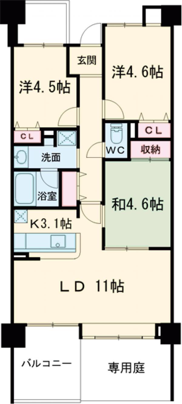 メゾンドールラーバン和泉Ⅲ番館の間取り