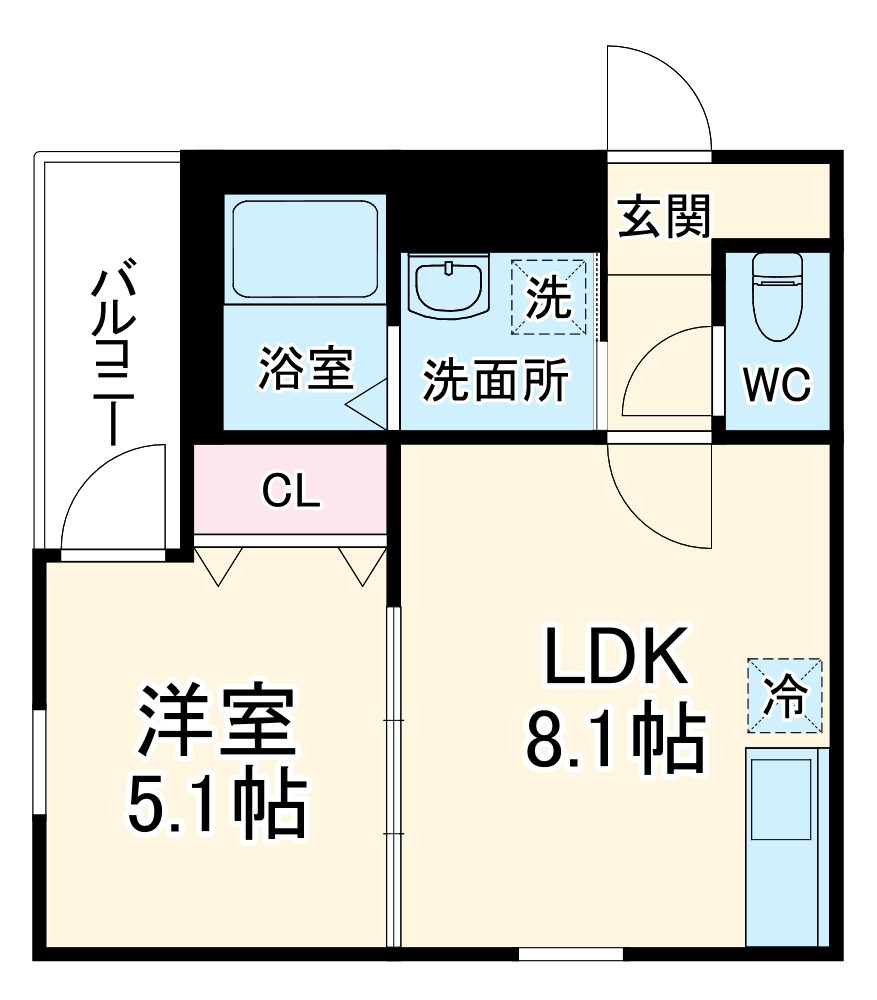 新北野の完工年月(2026年12月)築の賃貸アパートの間取り
