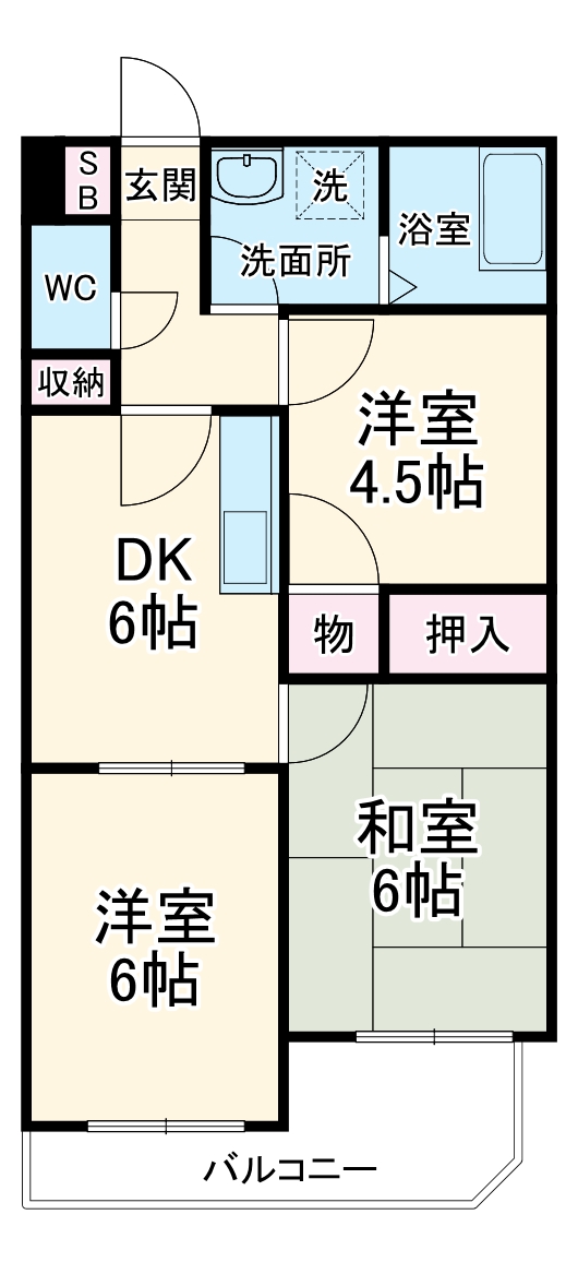 ベルヴィ西都賀の間取り