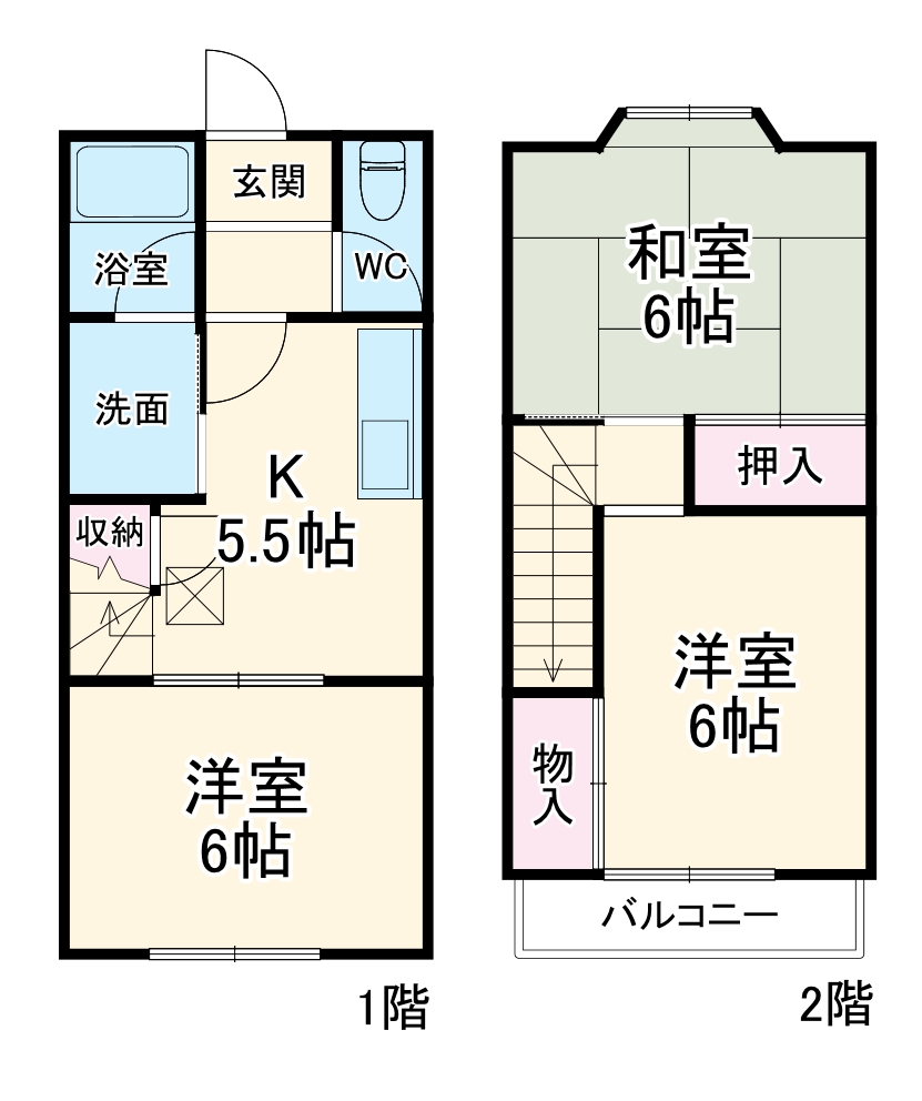 テラスハウス矢部 Aの間取り