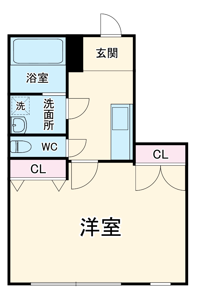 ワンルーム田戸A棟の間取り