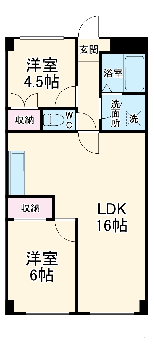 シーズンコート川間の間取り