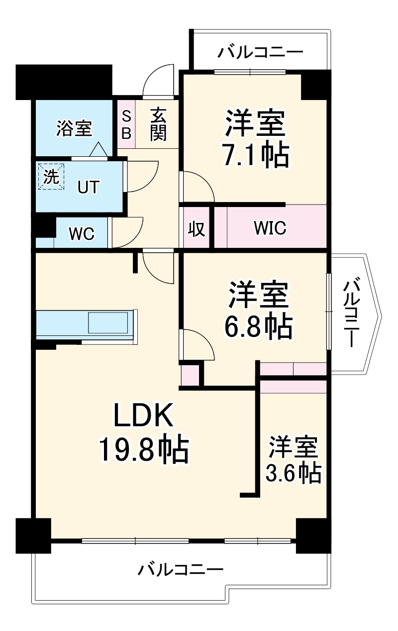 茶屋ヶ坂プログレスの間取り
