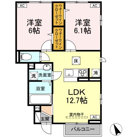 クレールA棟の間取り