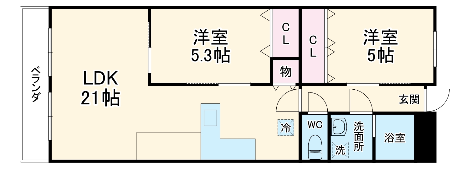 日商岩井豊津マンションの間取り