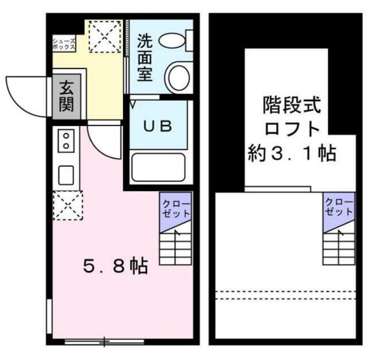 三ツ沢中町の完工年月(2022年3月)築の賃貸アパートの間取り
