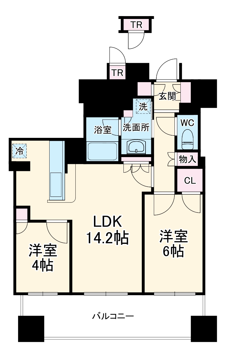 ブランズタワー谷町四丁目の間取り