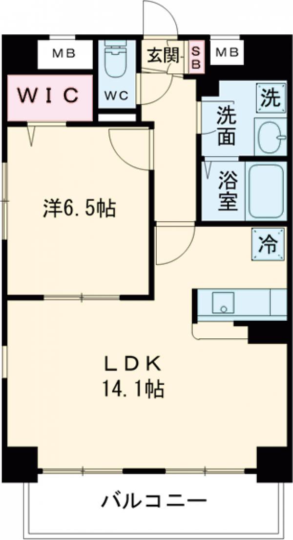 篠崎町の完工年月(2015年1月)築の賃貸マンションの間取り