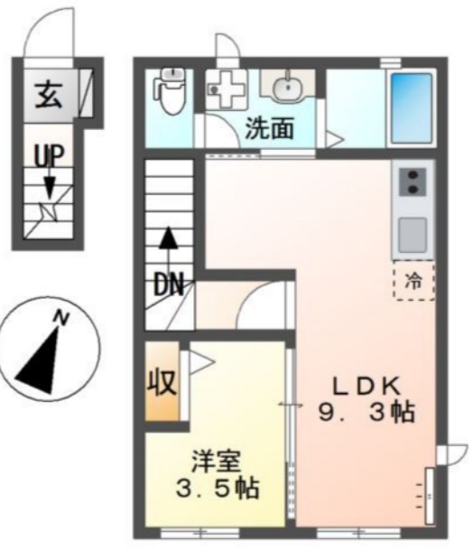 深見の完工年月（2026年11月）築の賃貸アパートの間取り
