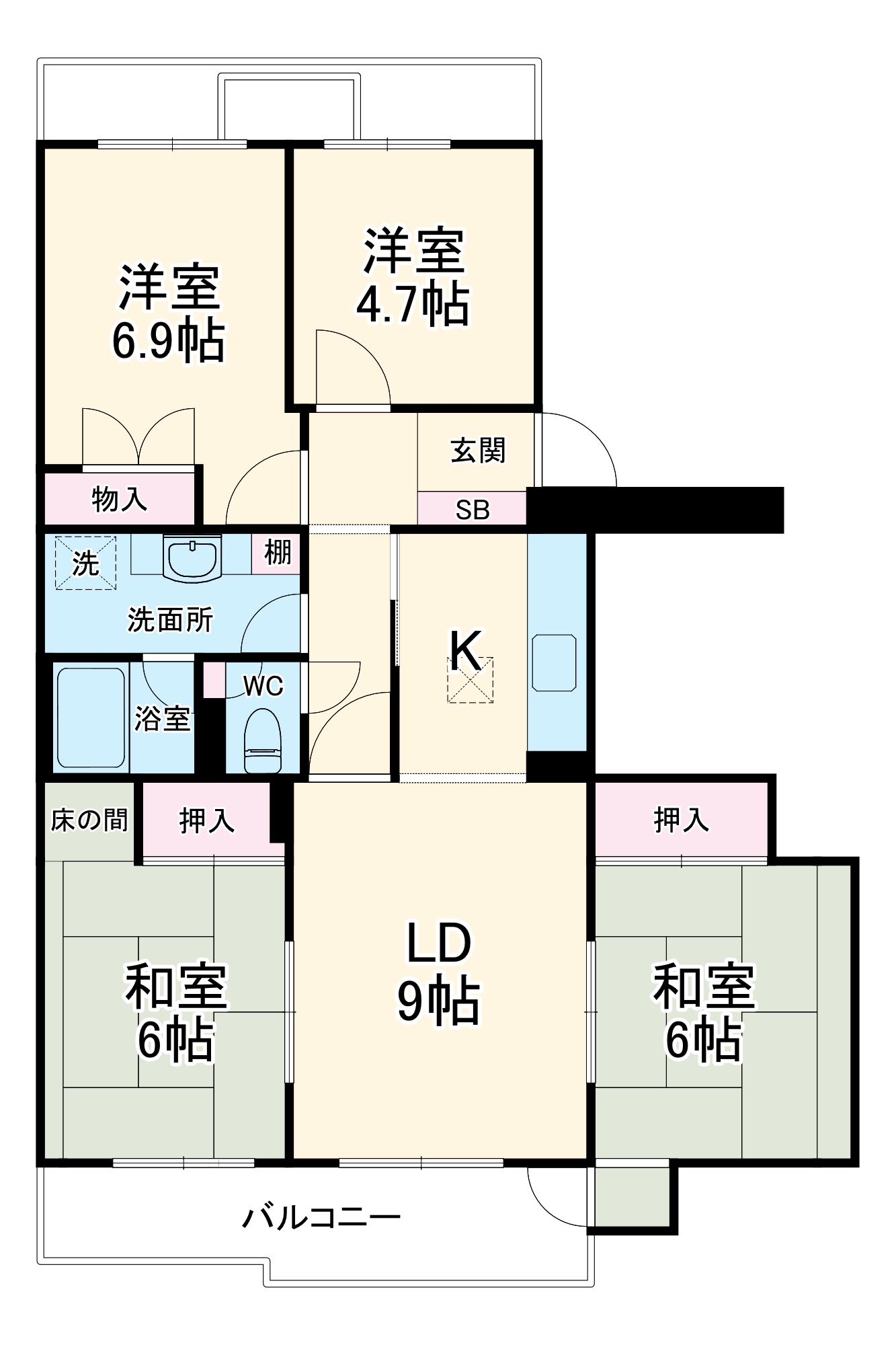 広沢パークマンションの間取り