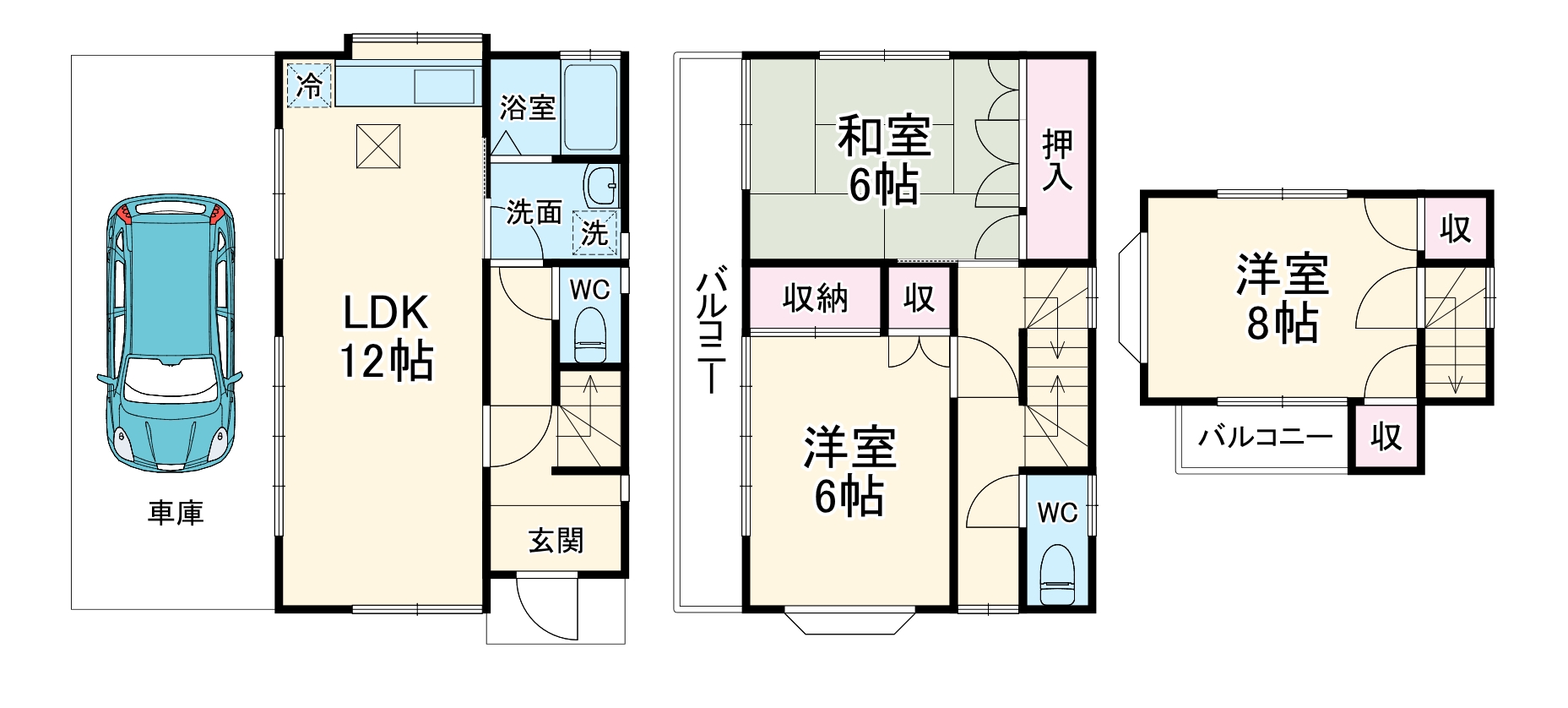 川越市古市場戸建の間取り