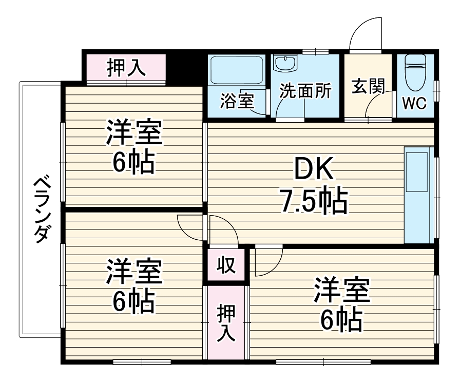 立野台貸家の間取り