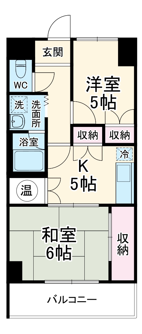 桜森の完工年月(1990年3月)築の賃貸マンションの間取り