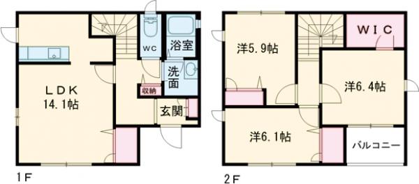 穂積邸貸家の間取り