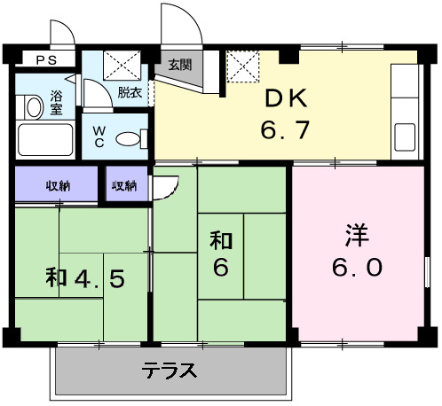 朝日コーポBの間取り