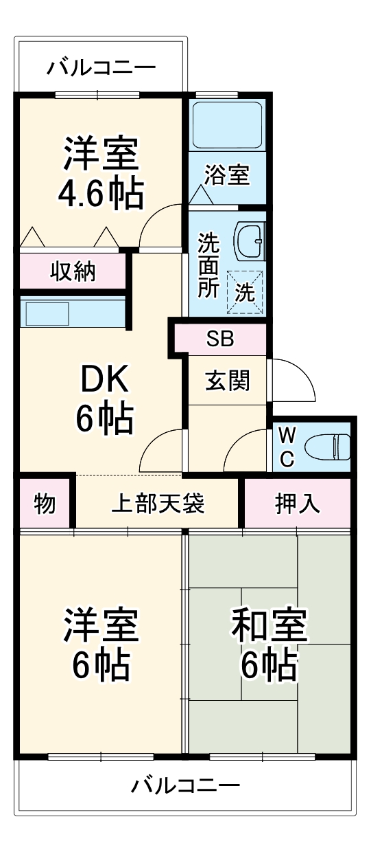 サンハイツ大久保A棟の間取り