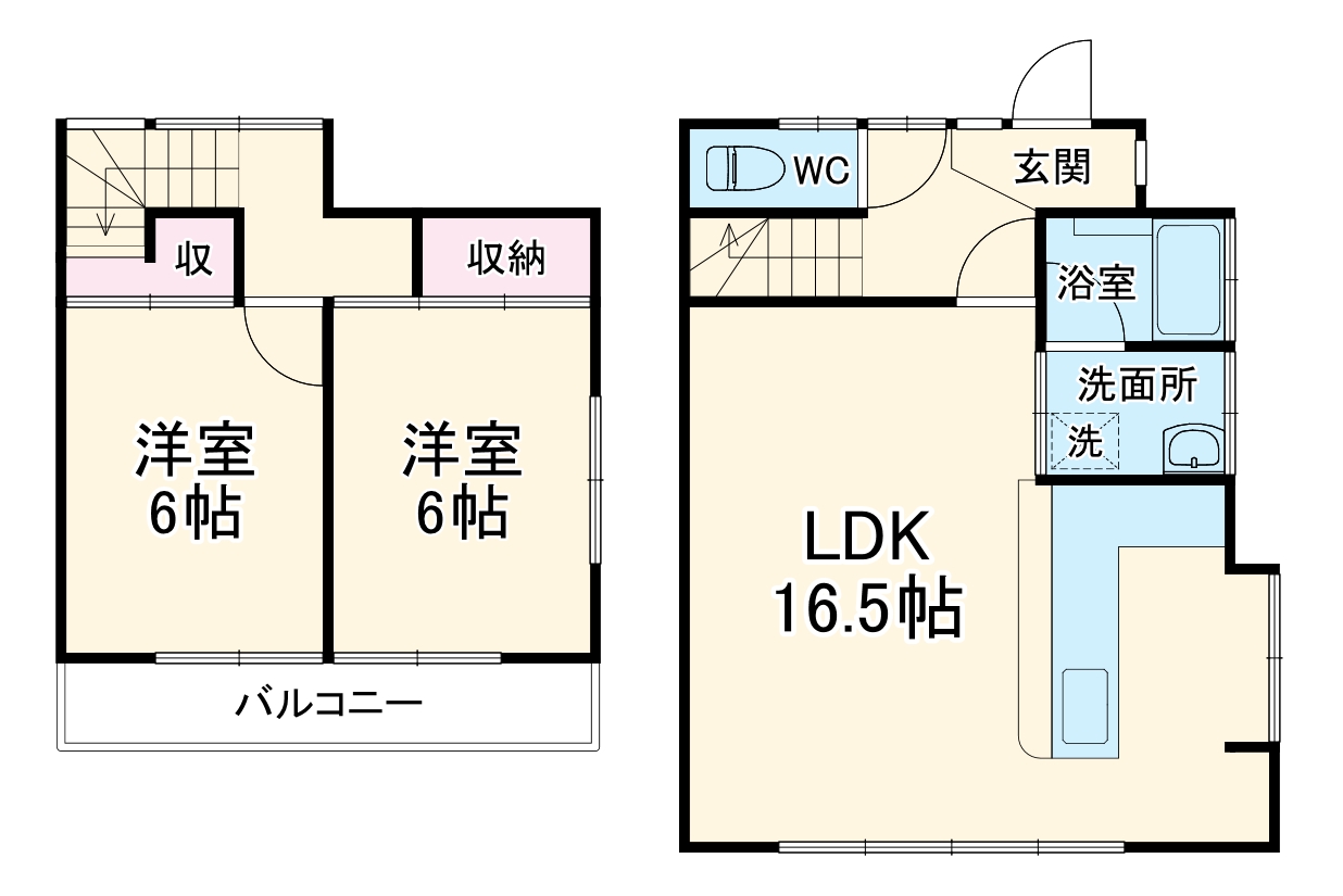 白旗４丁目テラスハウスの間取り