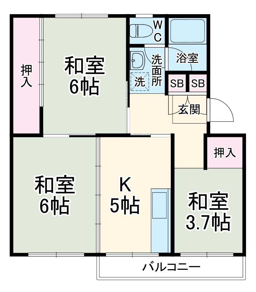 松戸タイムズ1号棟の間取り