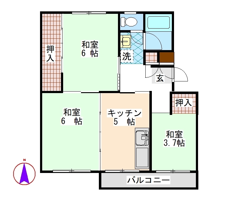 松戸タイムズ1号棟の間取り