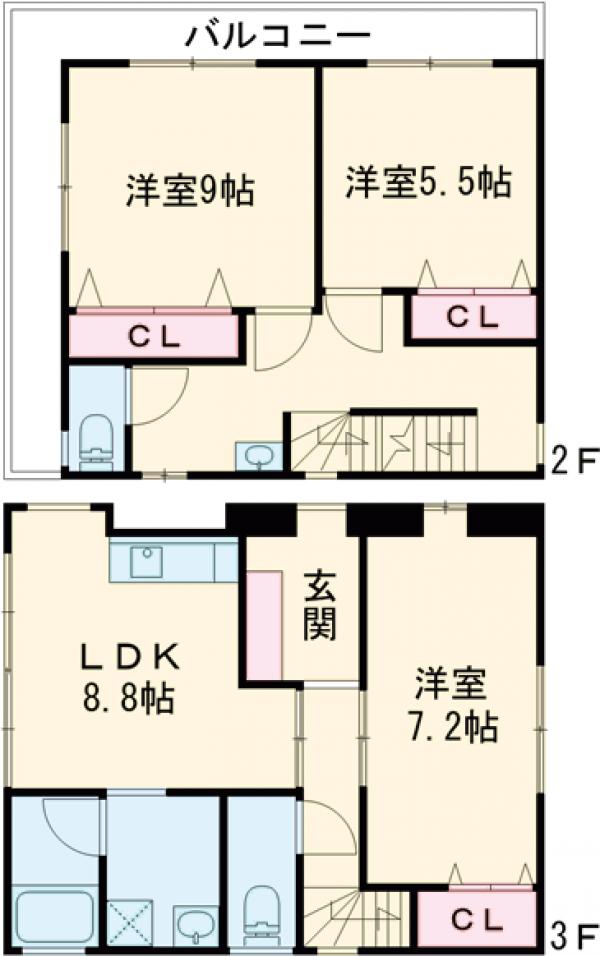 東向島の完工年月(1986年12月)築の賃貸一戸建ての間取り