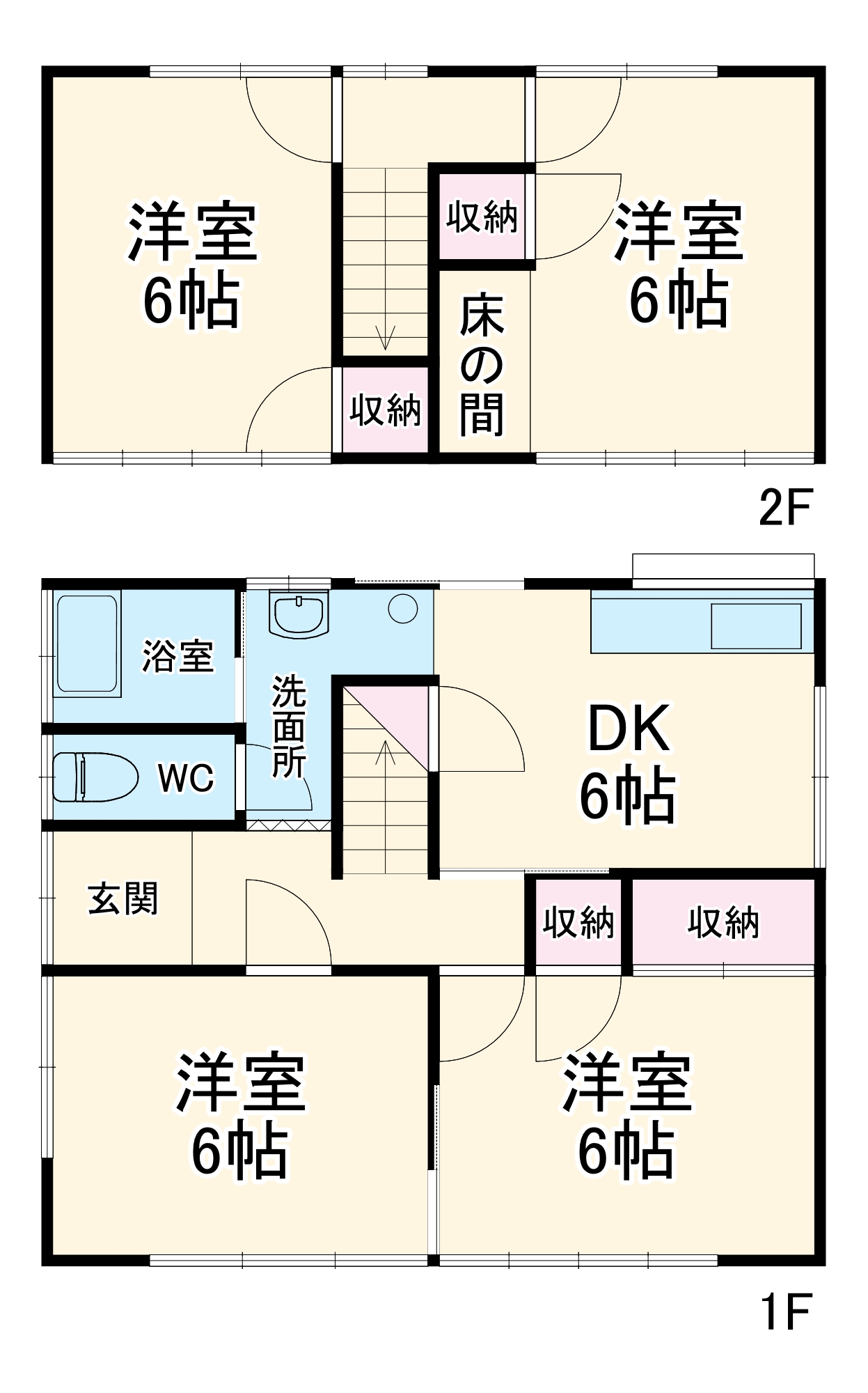 楊子町鈴木様貸家の間取り